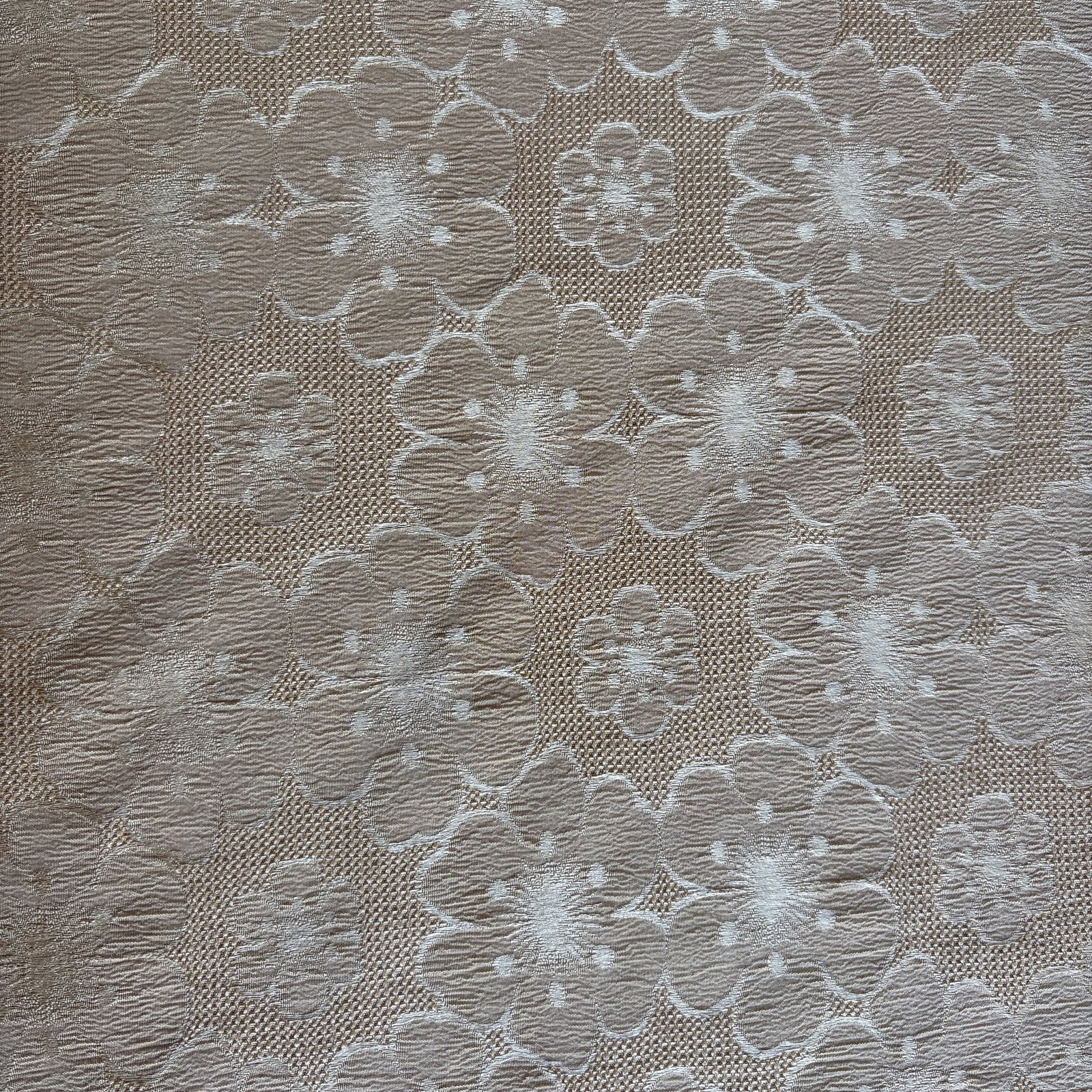 Women's Shirt Fabric — Light Beige Embroidered Floral